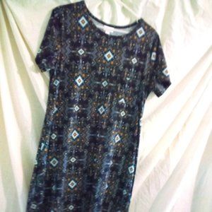 LuLaroe Simply Comfortable Short Sleeve Asymmetric Hem Midi Dress